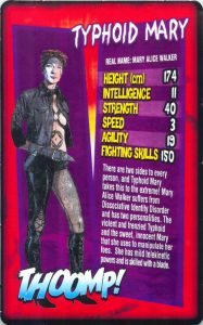 daily mirror marvel top trumps card - typhoid mary